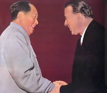 毛泽东在北京会见霍查（1956.9）