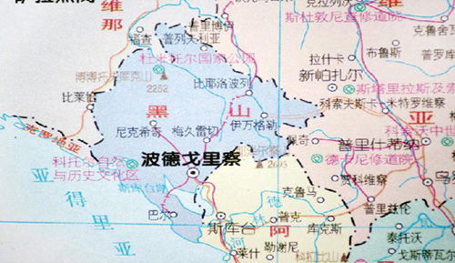 黑山共和国位置地图